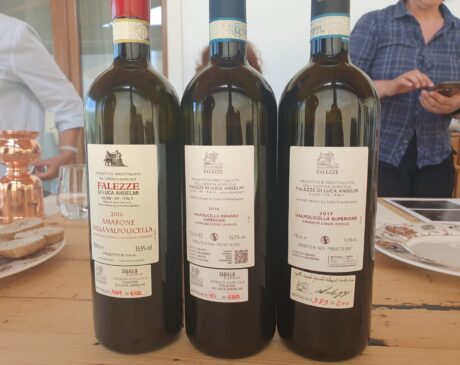 Il retro etichette dei vini degustati in azienda Anselmi
