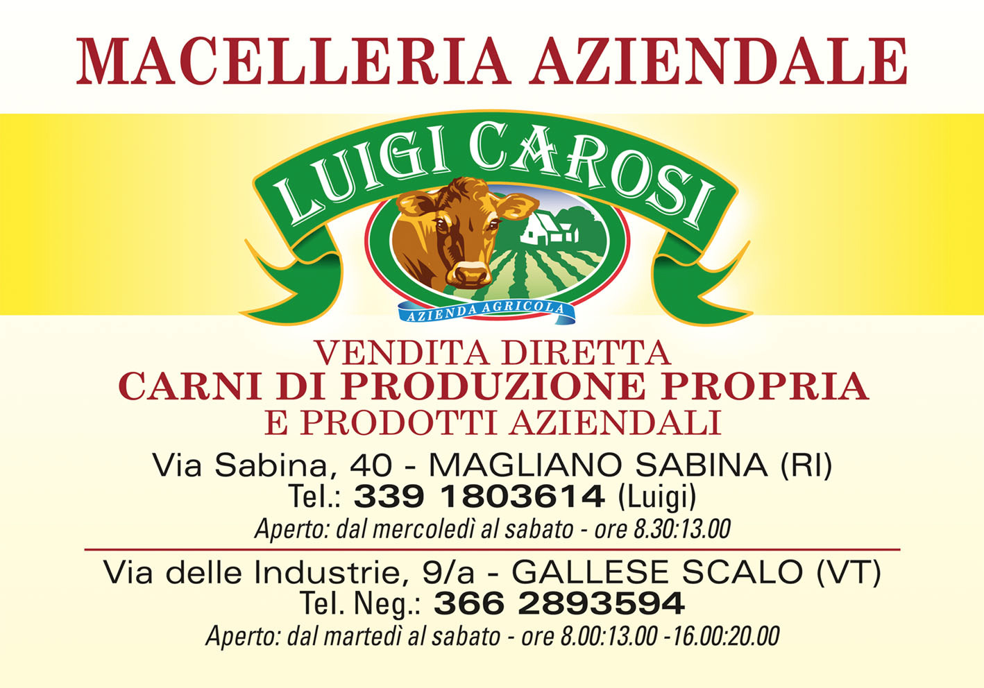 Luigi Carosi Macelleria Aziendale: eccellenza Carne 2025, logo aziendale